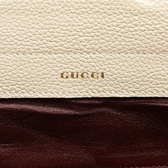 GUCCI White Leather Horsebit Shoulder Bag - Picture 9 of 12